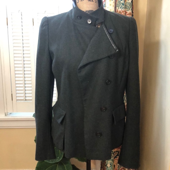 Ann Taylor hunter green Jacket with faux leather - Picture 2 of 8
